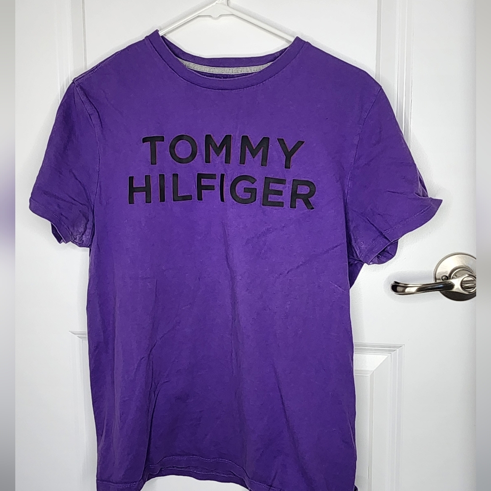 Purple & Black Men's Tommy Hilfiger Tee